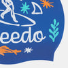Speedo Kids' Printed Silicone Swimming Cap - Blue