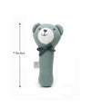 Pluchi Rattle Bear Cotton Knitted Stuffed Soft Toys for Babies / Kids (Baby Blue)