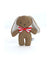 Pluchi Mr. Bunny Rabbit Cotton Knitted Stuffed Soft Toy (Natural, Light Brown & Red)