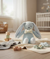 Pluchi Ralph Bunny Hop Cotton Knitted Stuffed Soft Rattle Toy (Sky Blue)