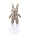 Pluchi Toto Bear Cotton Knitted Stuffed Soft Rattle Toy (Beige Melange & Natural)
