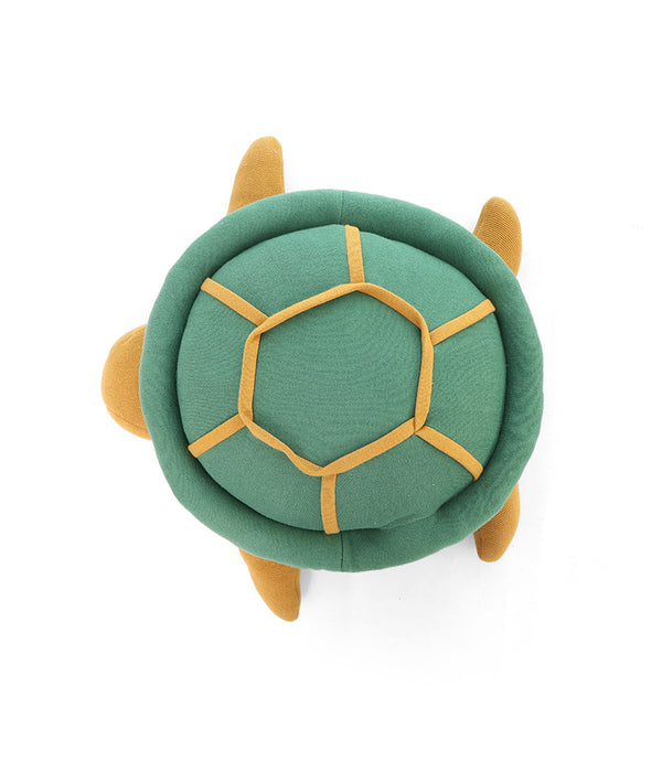 Pluchi Pokey Turtle Cotton Knitted Stuffed Soft Toy (Green & Mustard)