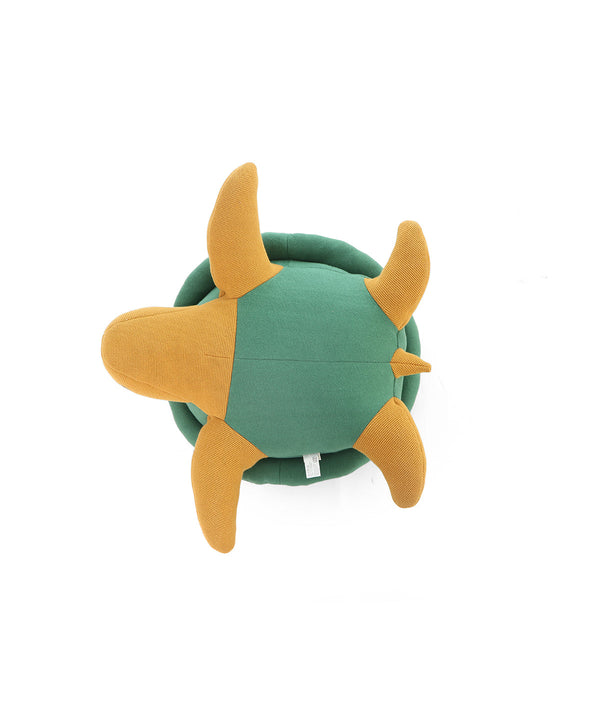 Pluchi Pokey Turtle Cotton Knitted Stuffed Soft Toy (Green & Mustard)