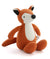 Pluchi The Timid Fox - Cotton Knitted Stuffed Soft Toy For Babies & Kids (Bright Orange & Natural)