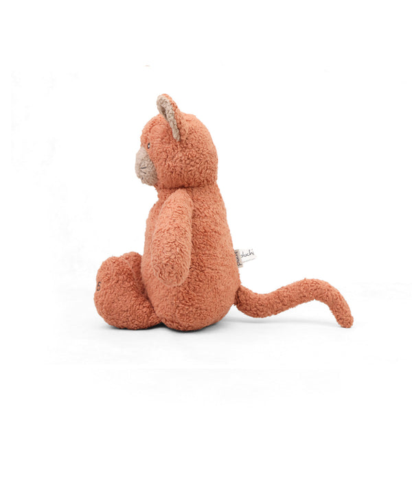 Pluchi Ginger The Cat Cotton Knitted Stuffed Soft Toy (Pale Whisper & Dusty Coral)
