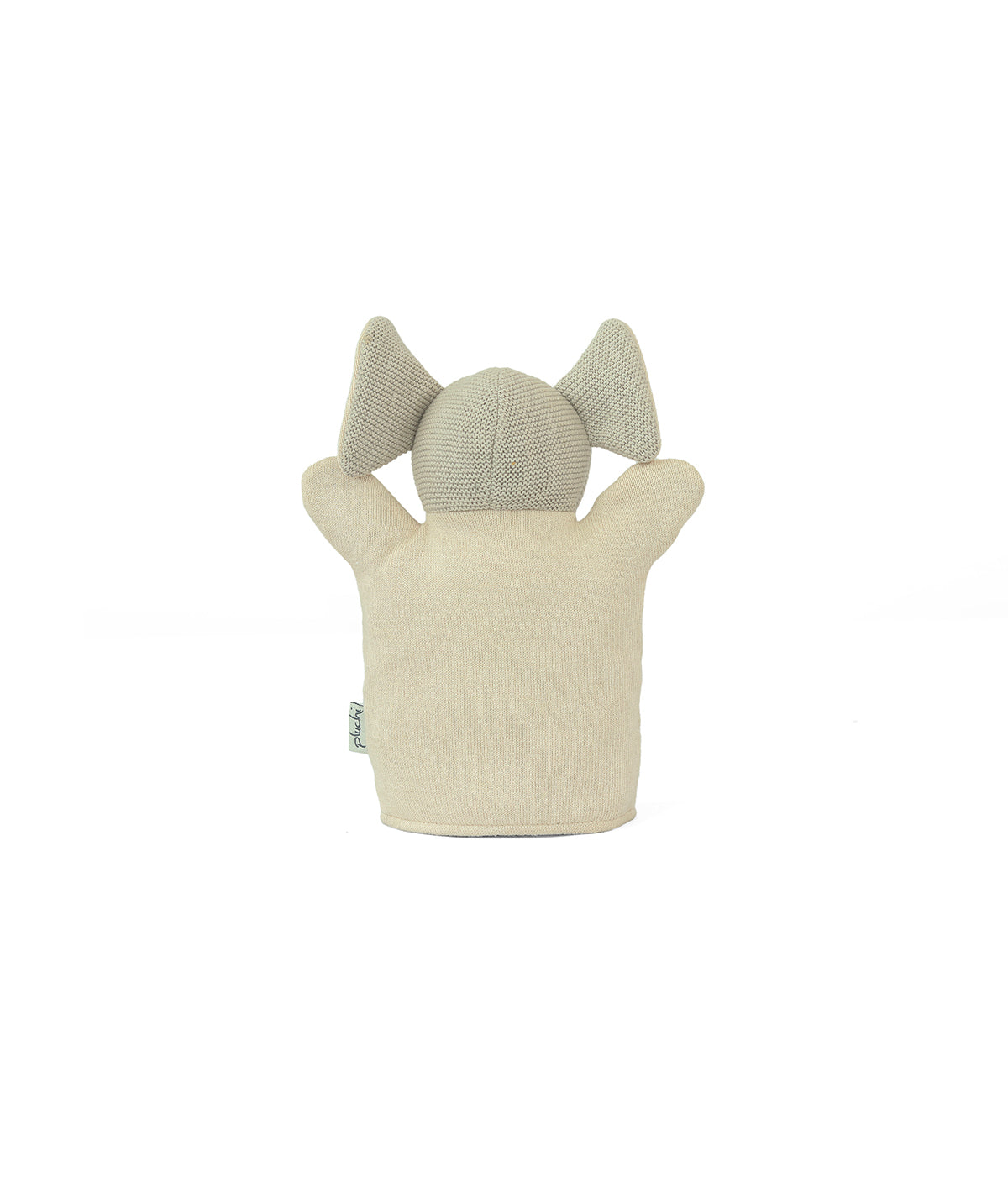 Pluchi Elephant Hand Puppet Cotton Knitted Stuffed Soft Toy (Oat & Pale Whisper)