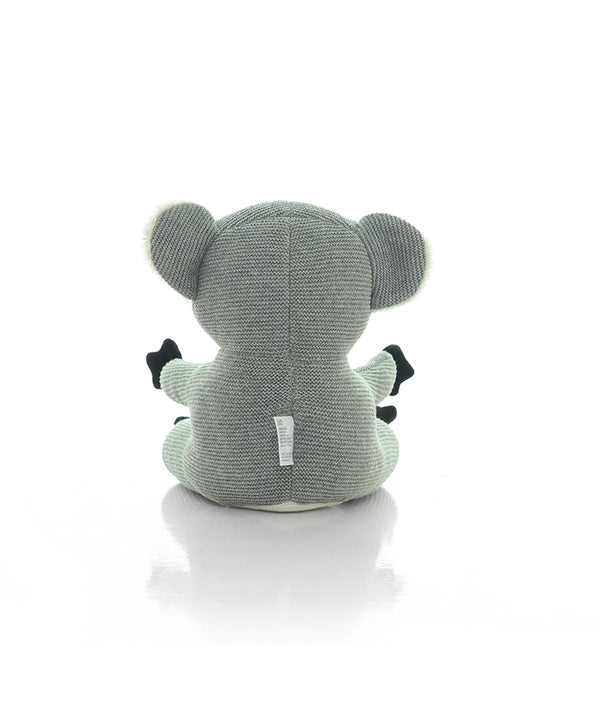 Pluchi Cute Koala Cotton Knitted Stuffed Soft Toy (Light Grey Melange)
