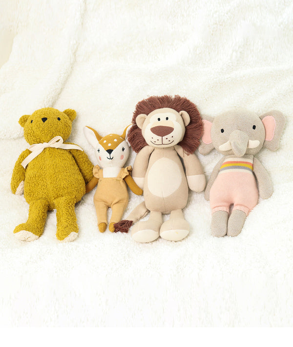 Pluchi Simba the Lion Cotton Knitted Stuffed Soft Toy (Oat & Natural)