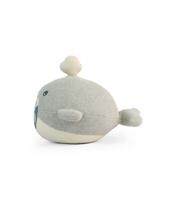 Pluchi Marlow Fish Cotton Knitted Stuffed Soft Toy for Babies & Kids (Grey & Natural)