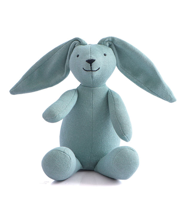 Pluchi Rabbit Dull Blue 100% Cotton Knitted Stuffed Soft Toys for Babies / Kids