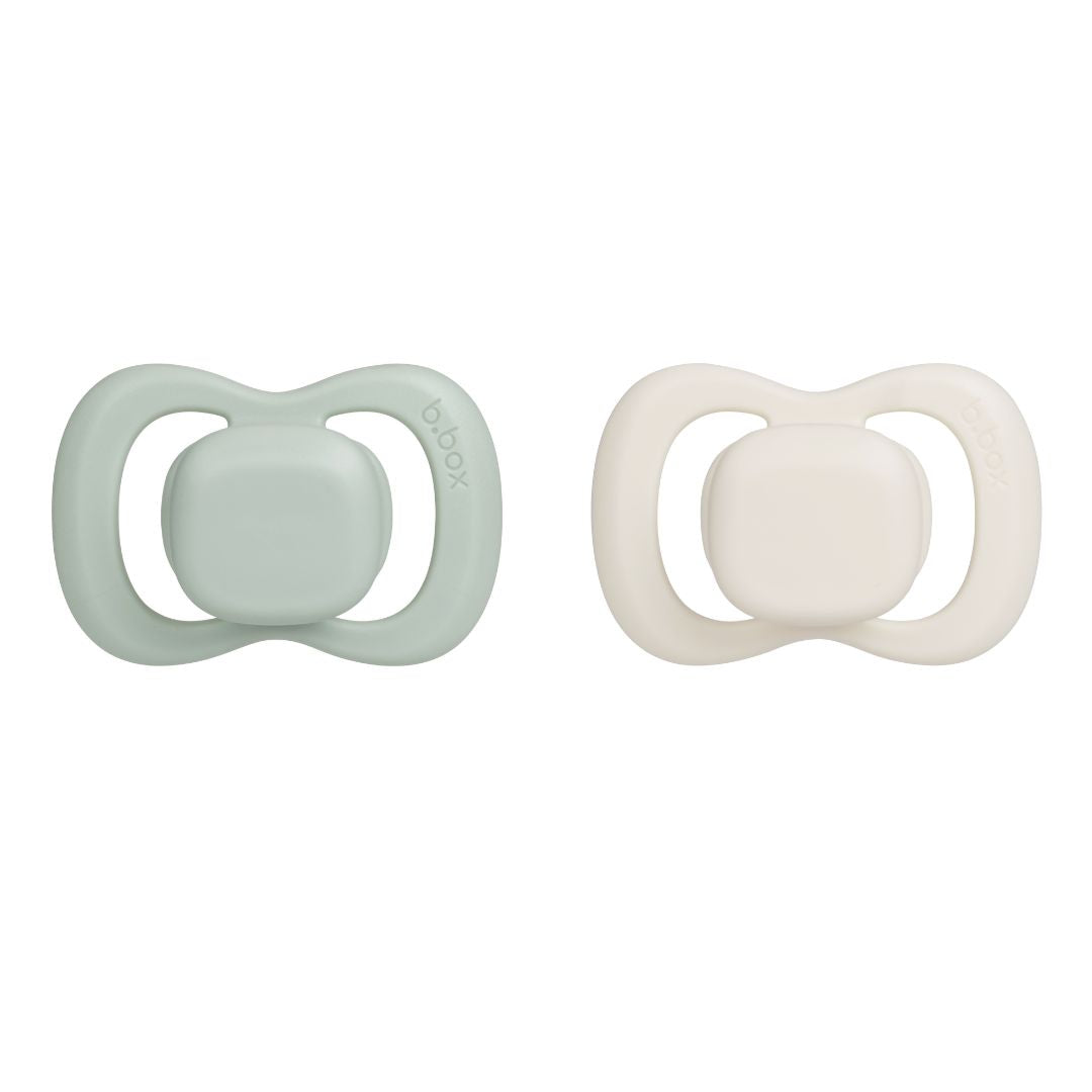 b.box Silicone Pacifiers Twin Pack 0–6 Months – Sage + Vanilla