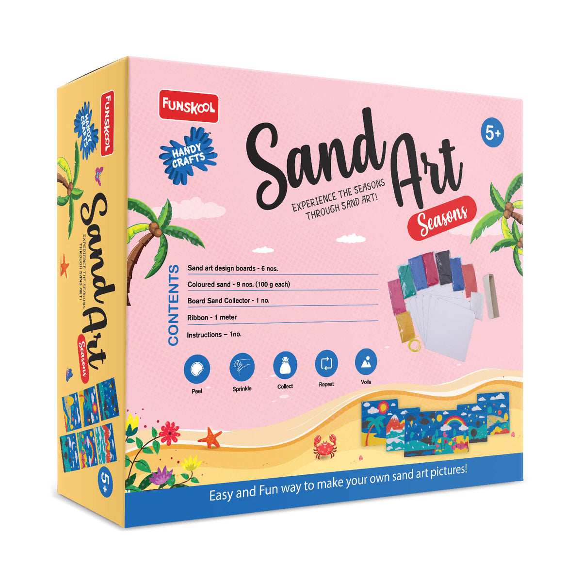Art & Craft Kit Funskool Handycrafts Sand Art Seasons 6 Boards – Multicolour