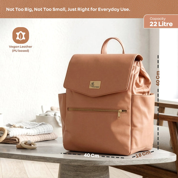 R For Rabbit Caramello Bold Arise Diaper Bag, Premium Vegan Leather
