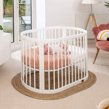 Boori Oasis Oval Cot – Barley White | Convertible Baby Cot 0–3 Years