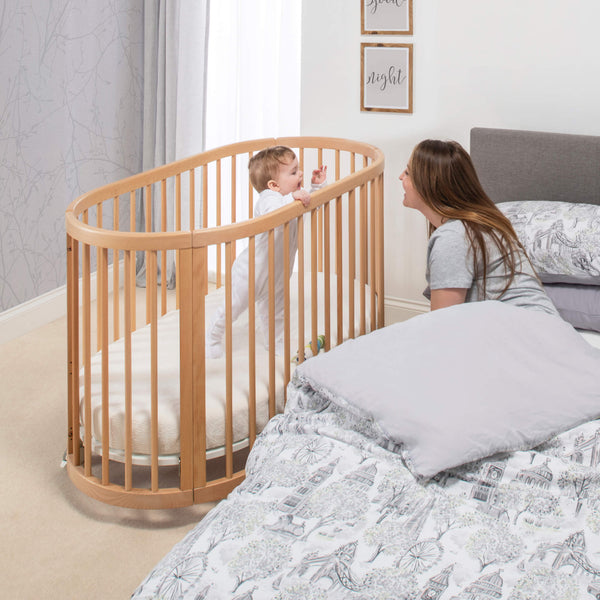 Boori Oasis Oval Cot – Beech | Convertible Baby Cot & Toddler Bed