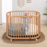 Boori Oasis Oval Cot – Beech | Convertible Baby Cot & Toddler Bed