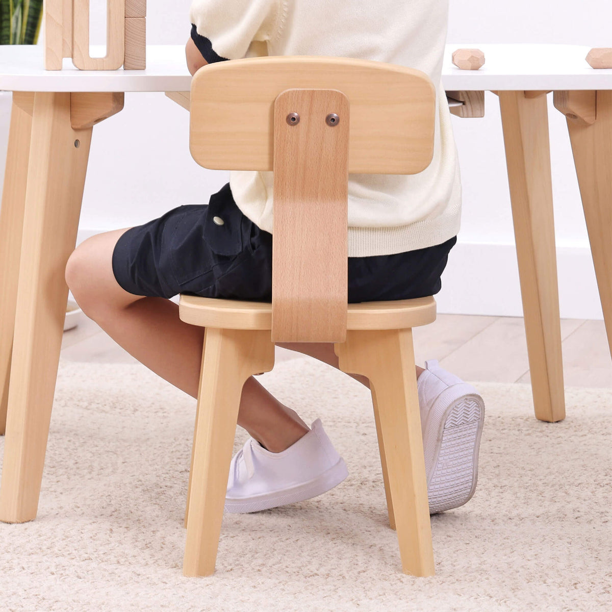 Boori Tidy Chair – Almond | Solid Wood Kids Chair, 2–6 Years