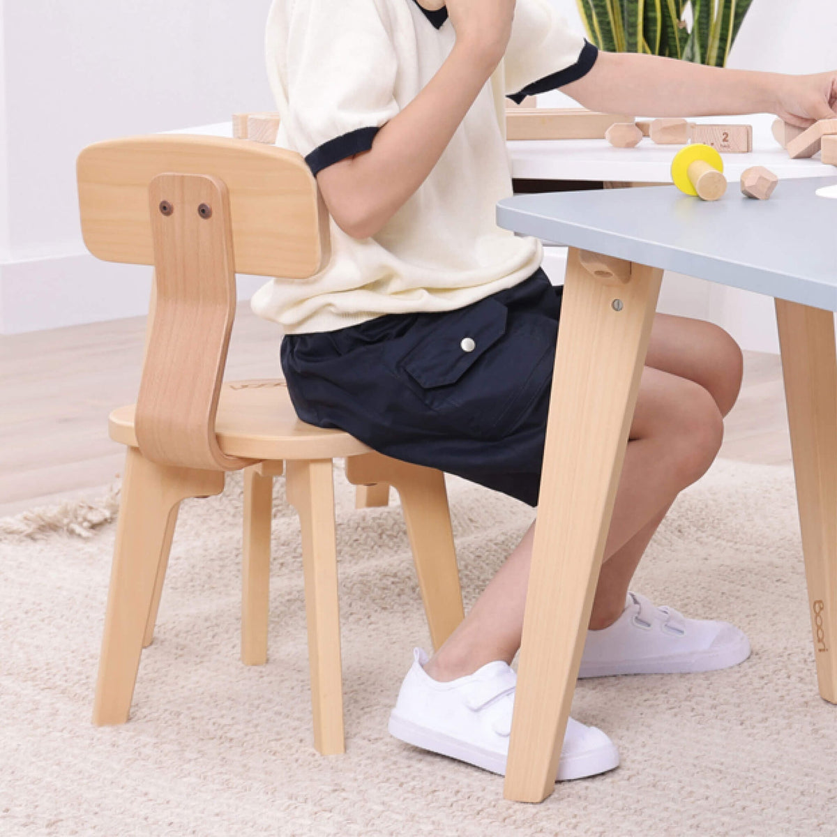 Boori Tidy Chair – Almond | Solid Wood Kids Chair, 2–6 Years