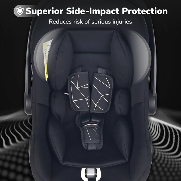 R For Rabbit Picaboo NXG Carry Cot - Silver Black