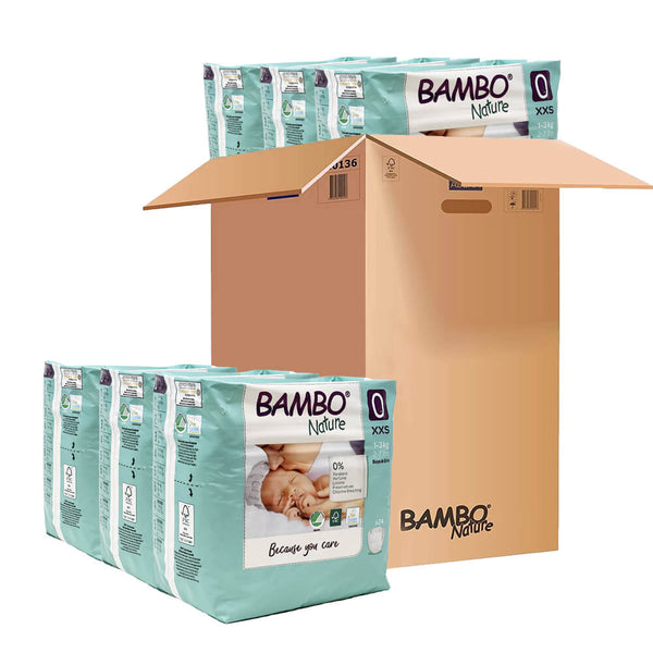 Bambo Nature Skin Friendly Tape Diapers - Monthly Box - Size 0