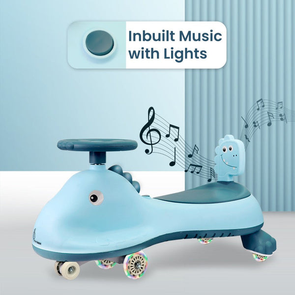 R for Rabbit Iya Iya Dino Swing Ride On Car - Blue