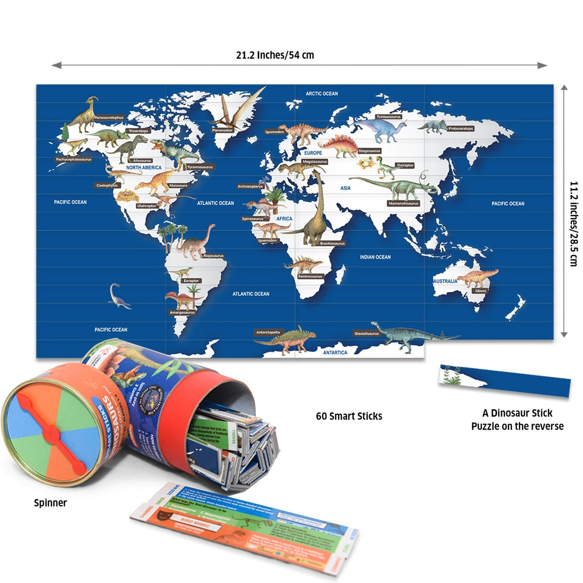 Chalk and Chuckles Smart Sticks Dinosaurs 8 × 8 × 15 cm Multicolor