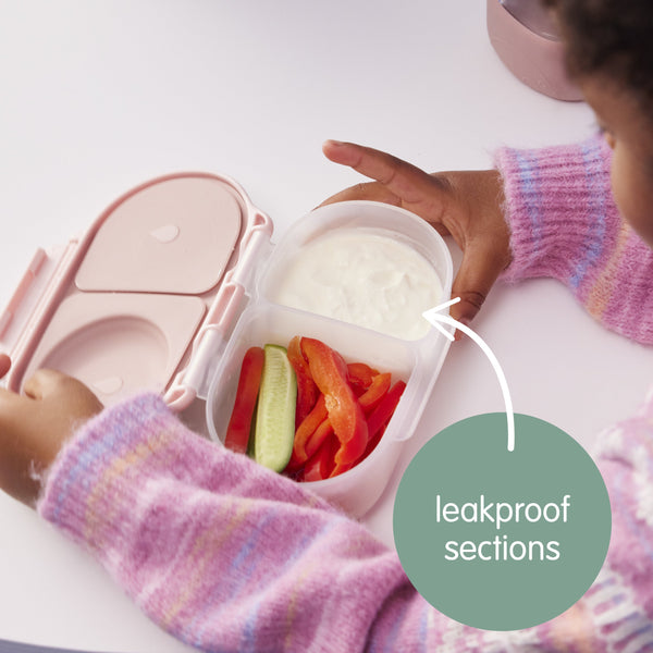 b.box Snack Box with Flexi Fruit Holder β Lemon Sherbet Yellow Grey