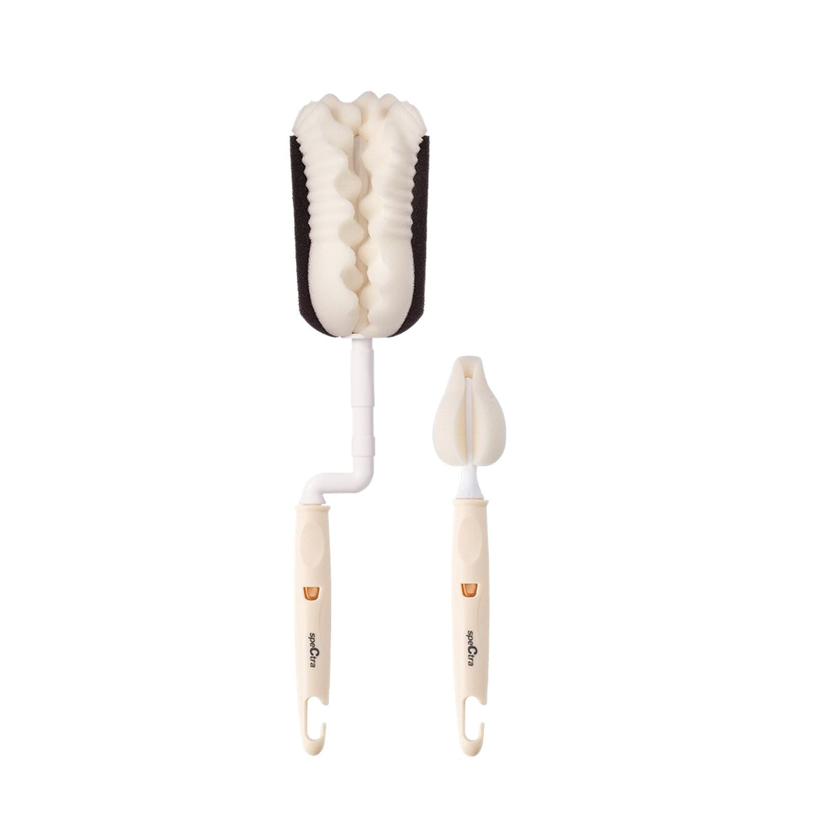 Bottle Brush Spectra Bottle & Nipple Brush Cleaner 360° 2-in-1 Set – Ivory