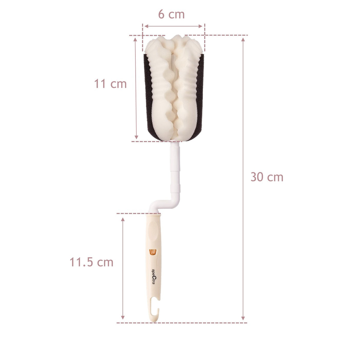 Bottle Brush Spectra Bottle & Nipple Brush Cleaner 360° 2-in-1 Set – Ivory