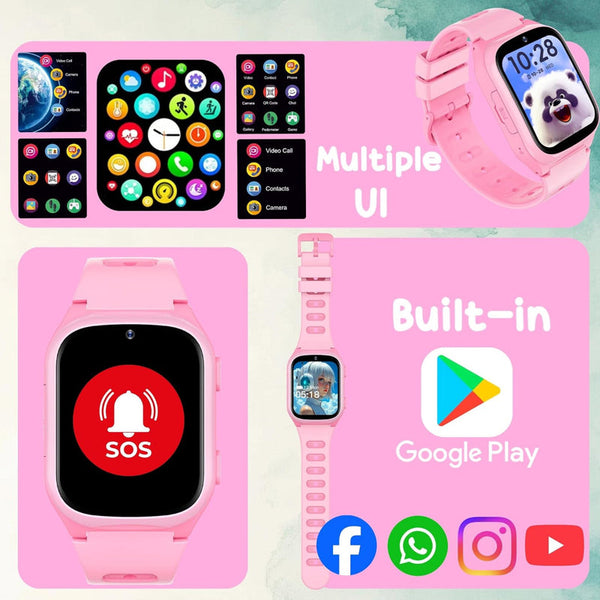 Spiky Chimera Android 4G Kids Smartwatch Light Pink
