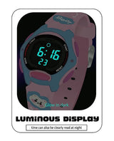 Spiky EVA18 Printed Strap Round Sports Digital Watch 3–10Y – Pink