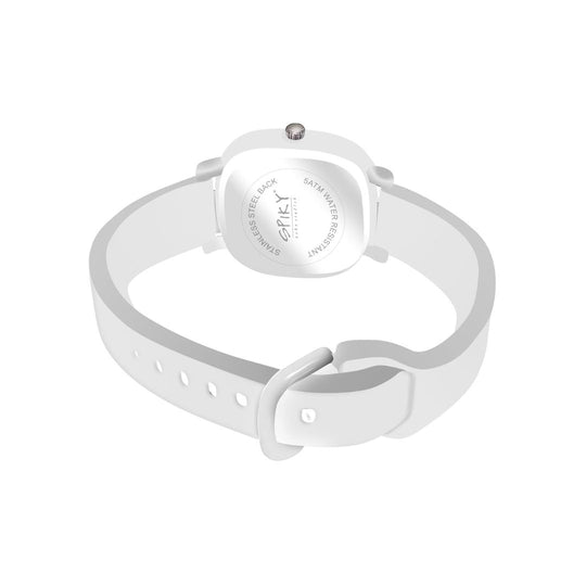 Spiky EVA19 Square Analog Watch for Kids 3–14Y – White