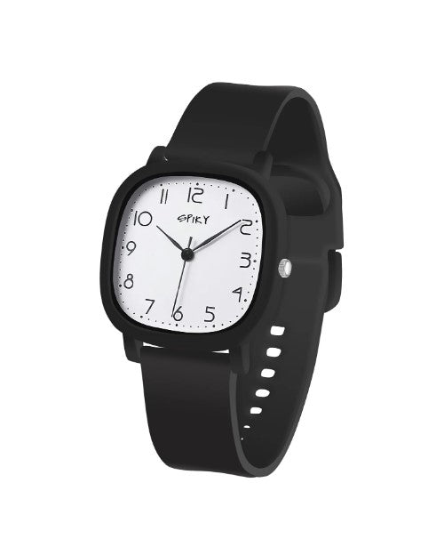 Spiky EVA19 Square Analog Watch 3–14Y – Black