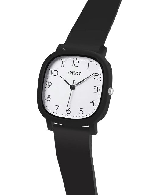 Spiky EVA19 Square Analog Watch 3–14Y – Black
