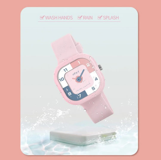 Spiky Square Analog Watch for Kids 3–14Y – Pink