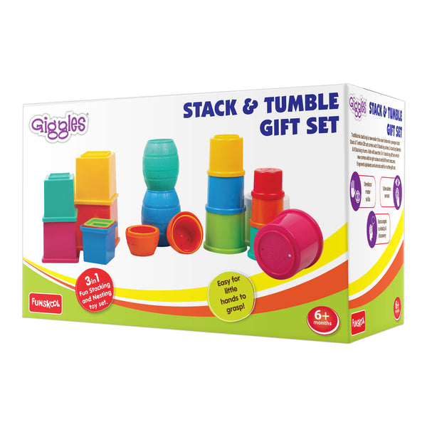 Giggles Stack N Tumble Stacking Toy Set 24-Piece – Multicolor
