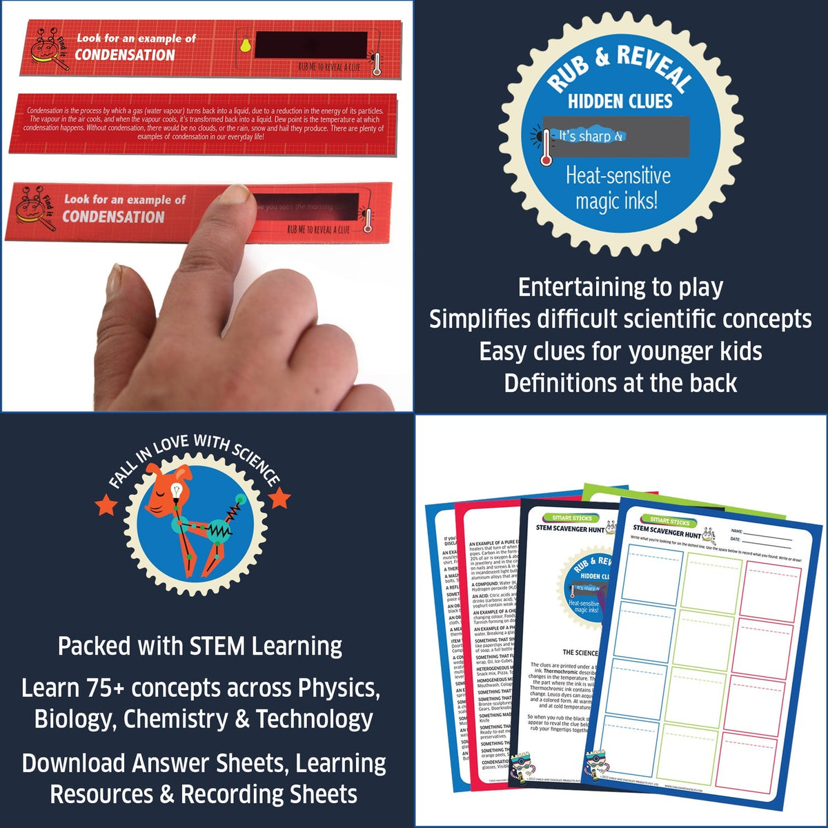 Chalk and Chuckles Smart Sticks STEM Scavenger Hunt 9.5 × 9.5 × 18 cm Multicolor