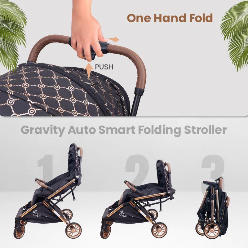 R For Rabbit Stroller Street Smart Quick Auto Fold - Gold Black