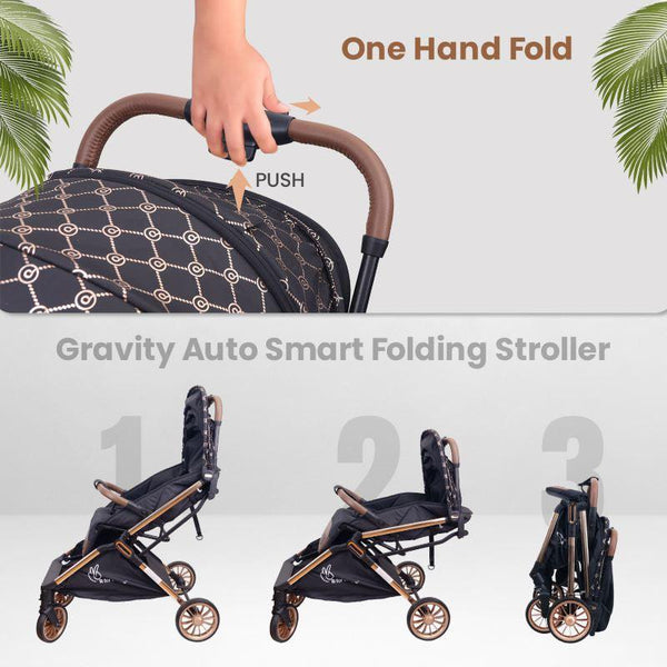 R For Rabbit Stroller Street Smart Quick Auto Fold - Gold Black