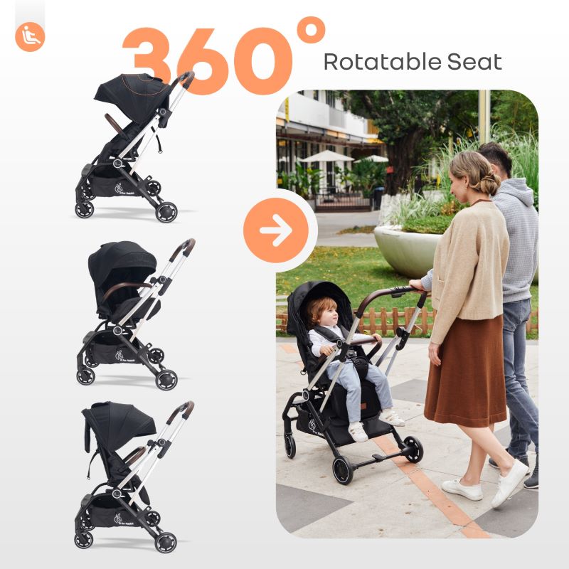R For Rabbit Stroller Street Smart 360 Pure Black