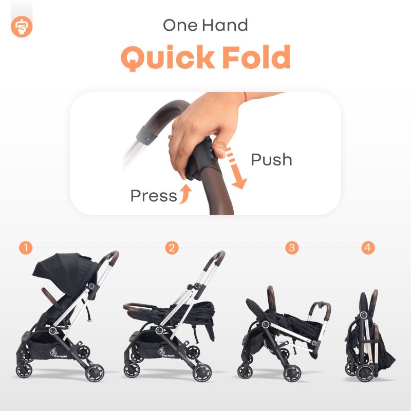 R For Rabbit Stroller Street Smart 360 Pure Black