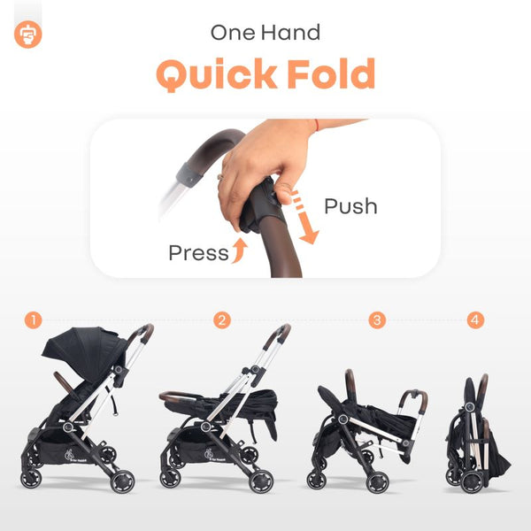 R For Rabbit Stroller Street Smart 360 Pure Black