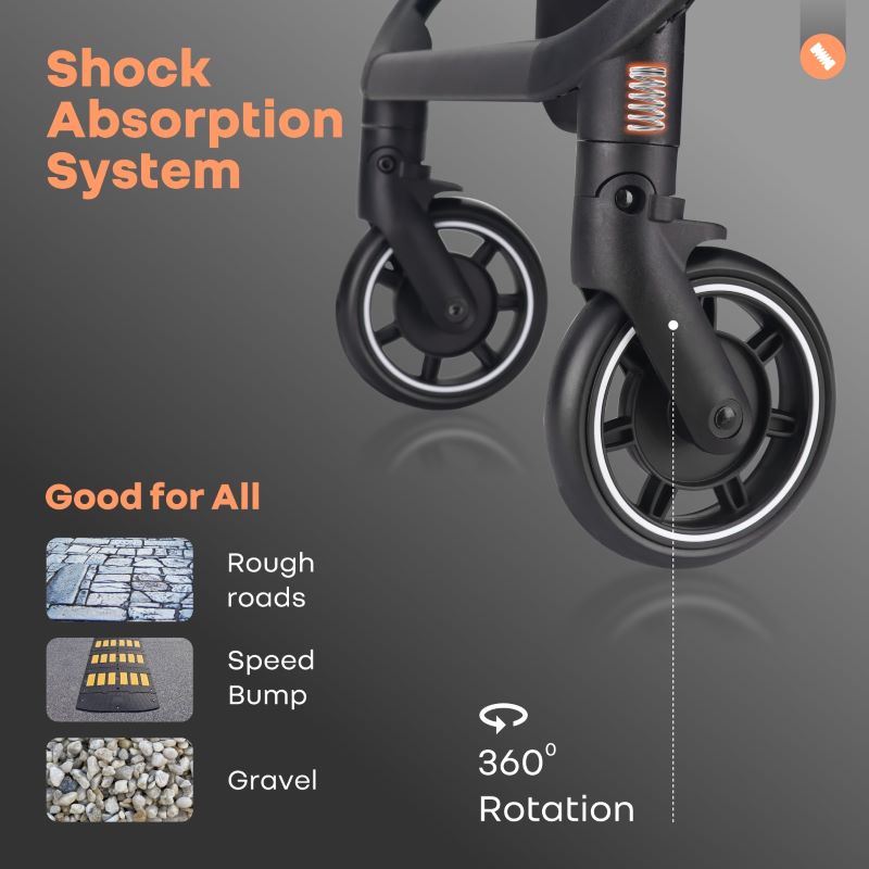 R For Rabbit Stroller Street Smart 360 Pure Black