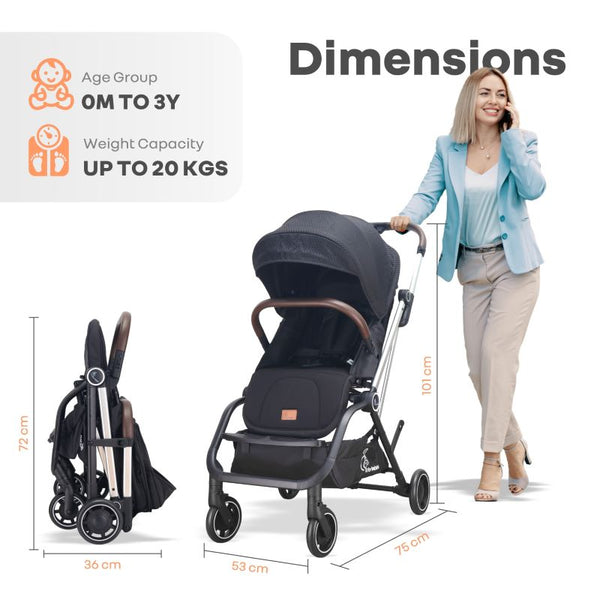R For Rabbit Stroller Street Smart 360 Pure Black