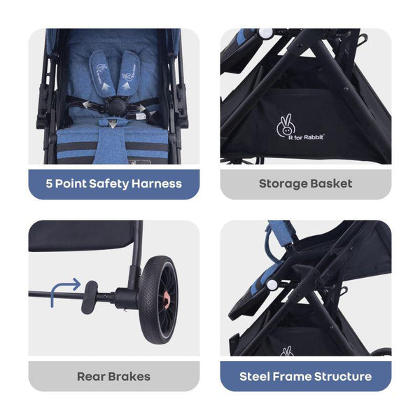 R For Rabbit Stroller Street Smart Nova Blue Black