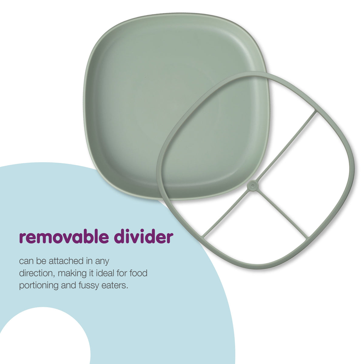 b.box 2 in 1 Suction Plate 6M+ – Sage Green