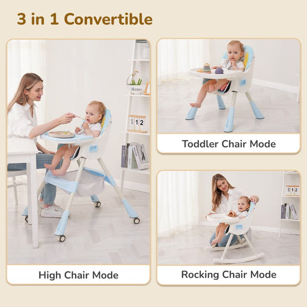 R For Rabbit High Chair Sugar Doodle Plus Lake Blue