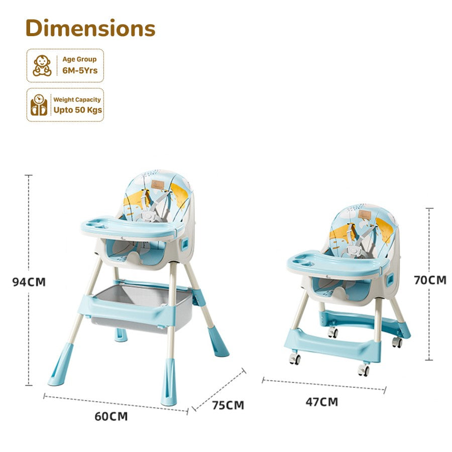 R For Rabbit High Chair Sugar Doodle Plus Lake Blue