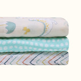 Abracadabra D for Dino Cotton Muslin Swaddles – Set of 3