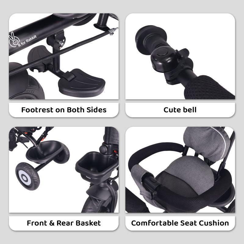 R For Rabbit Tiny Toes T40 Ace Tricycle - Grey Black
